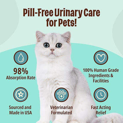 Licks Pill-Free Cat Urinary Tract Care - Cat UTI Care and Prevention Gel Packets - Urinary Tract Infection Supplement for Cats - Omega 3 Fish Oil and L-Lysine Supplement - Gel Packets - 10 Use