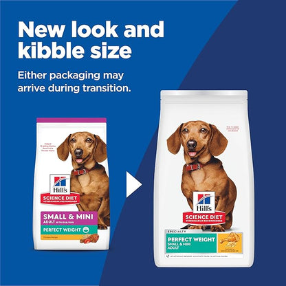 Hill's Science Diet Adult Perfect Weight Small & Mini Dry Dog Food, Chicken, 12.5 lb. Bag