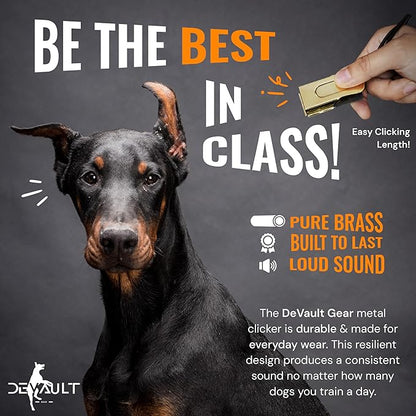 Metal Clickers for Dog Training – Black Dog Clicker for Training with Loud Crisp Sound for Behaviour Reward – Brass Style with Magnetic Clasp and Velvet Pouch – 3 Pack Pet Clicker