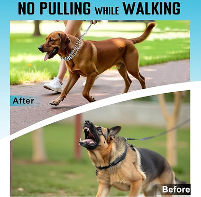 MOZETO Dog Collar, Adjustable Quick Release Stainless Steel Dog Training Collar with Metal Buckle for Medium/Large Dogs
