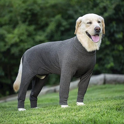 Grey Dog Surgery Recovery Suit Female Male for Dogs After Surgery Medium Large Dogs Onesie,Lightweight Dog Recovery Suit for Shedding Prevent Licking Surgical Wound,Dog Pajamas Pjs Clothes, Full Belly