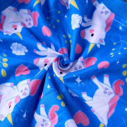 PetWarm Dog Surgery Suit, Dog Surgical Recovery Suit Female and Male, Onesies for Dogs, Anti-Licking Surgery Recovery Shirt for Dogs, Unicorn Pattern, Blue, XL