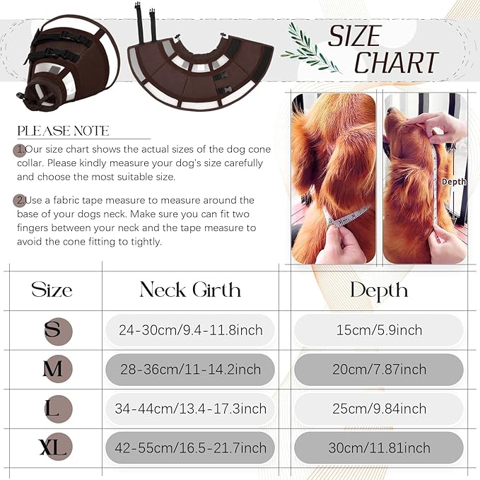 Dora Bridal Dog Cone Collar for Extra Large Dogs After Surgery, Soft Comfy Recovery Pet Cone Alternative, Adjustable Elizabethan Collar for Dogs to Stop Licking, Brown,XL