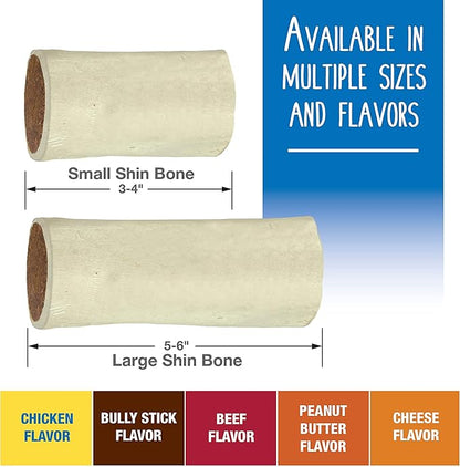 Cadet Stuffed Shin Bone for Dogs - Long-Lasting Chicken Flavored Dog Chew Bone for Aggressive Chewers - Supports Dog Dental Health, Large (1 Count) (Pack of 2)