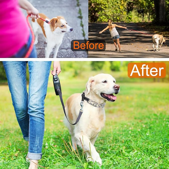 Prong Collar for Dogs Adjustable No Pull Dog Choke Pinch Training Collar with Comfortable Rubber Tip for Small Medium Large Dogs (Large, Black)