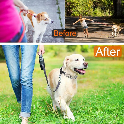Prong Collar for Dogs Adjustable No Pull Dog Choke Pinch Training Collar with Comfortable Rubber Tip for Small Medium Large Dogs (Large, Black)
