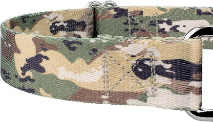 Country Brook Petz - Mountain Viper Camo Martingale Dog Collar and Leash - Camouflage Collection Featuring Rugged Designs (5/8 Inch, Small)