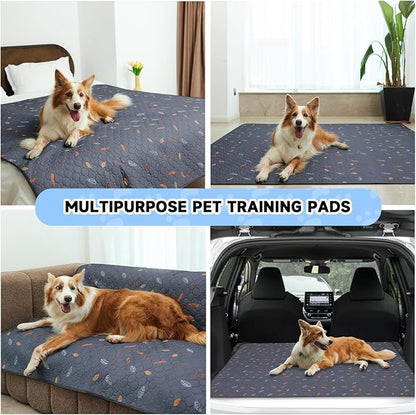 Sunheir Washable Pee Pads for Dogs 2-Pack Reusable Puppy Pads Pet Training Pads, Waterproof Dog Pee Pads for Crate, Whelping Pad, Non-Slip Protects Against Urine Leakage (Leaves - Pink, 18x24)