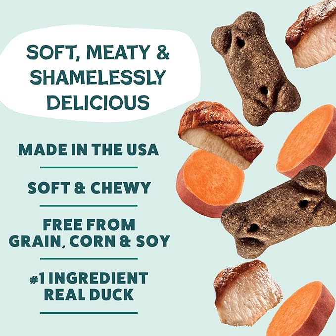 Shameless Pets Soft & Chewy Dog Treats, Lucky Ducky Meaty Tenders, 8oz – Real Duck is 1st Ingredient – Grain Free, No Corn or Soy – Digestive Support – for Small, Medium & Large Dogs
