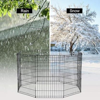 BestPet | Foldable Dog Playpen | 36 Inch, 8 Panels | Metal Pet Exercise Pen | Indoor Outdoor Portable Dog Fence with Door | Removable, Rust-Resistant Secure Pet Kennel | Easy to Assemble