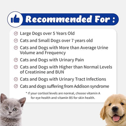 Urinary Guardian for Dogs and Cats - Supports Kidney, Adrenal Fatigue, Bladder, Urethers, Urethra, Vegan Bacon Flavor (117g) (Vitamin B5)