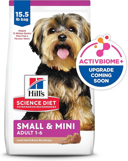 Hill's Science Diet Small & Mini, Adult 1-6, Small & Mini Breeds Premium Nutrition, Dry Dog Food, Lamb & Brown Rice, 15.5 lb Bag