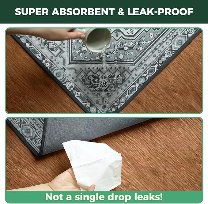 FXW Washable Pee Pads for Dogs, Leak-Proof & Non-Slip, Specifically Designed for Rollick/Homeplus 24inch 8 Panels Dog Playpen, 63" Square, Boho Grey, 1 Pack
