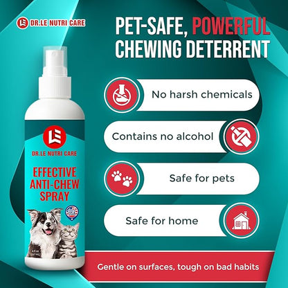 Dr.Le Nutri Care No Chew for Puppy, Dogs & Cats - Extended Formula - Made in USA - 237mL (8 fl Oz) - Multi-Surface Application – Safe, Bitter Deterrent – No Residue or Stains