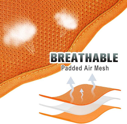 BARKBAY No Pull Dog Harness Large Reflective Dog Harness with Front Clip and Easy Control Handle for Walking Training Running with ID tag Pocket(Orange,M)