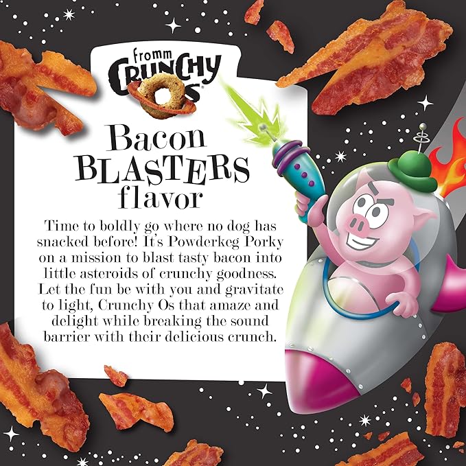 Fromm Crunchy Os Bacon Blasters Flavor Dog Treats - Premium Crunchy Dog Treats - Bacon Recipe - 6 oz