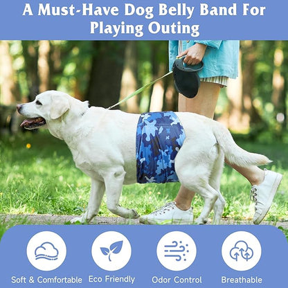 5 Pack Dog Diapers Male Reusable, Premium Belly Bands for Dogs, High Absorbing Male Dog Pee Wraps for Doggie in Incontinence or Excitable Urination Camouflage Pattern M