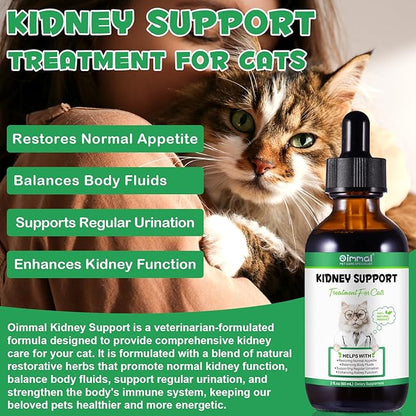 Kidney Support for Cats, Cat Kidney Treatment Support Cat Urinate Regularly, Strengthen Kidney Function,Increase Immunity, Herbal Supplement Supports Healthy Kidney Function- 60ml/2fl.oz