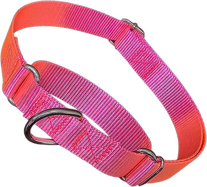 Martingale Dog Collar, Escape Proof Dog Choke Collar No Pull Cinch Dog Training Collars Adjustable for Small Medium Large Breed Pet Dogs, Hot Pink S