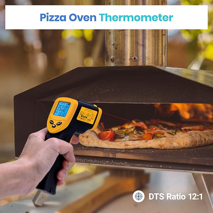 Etekcity Infrared Thermometer Laser Temperature Gun 774, Meat Food Candy Oven Thermometer for Griddle Accessories, Heat Gun for Cooking Refrigerator Tools, Adjustable Emissivity & Max Measure, Yellow