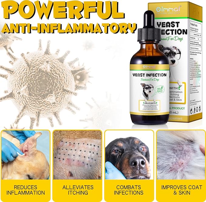 Yeast Infection Treatment for Dogs, Natural Dog Yeast Infection Treatment Supports Itch Relief, Ear Infection, Allergy Relief, Pet Supplies Dog Herbal Supplement, Bacon Flavor
