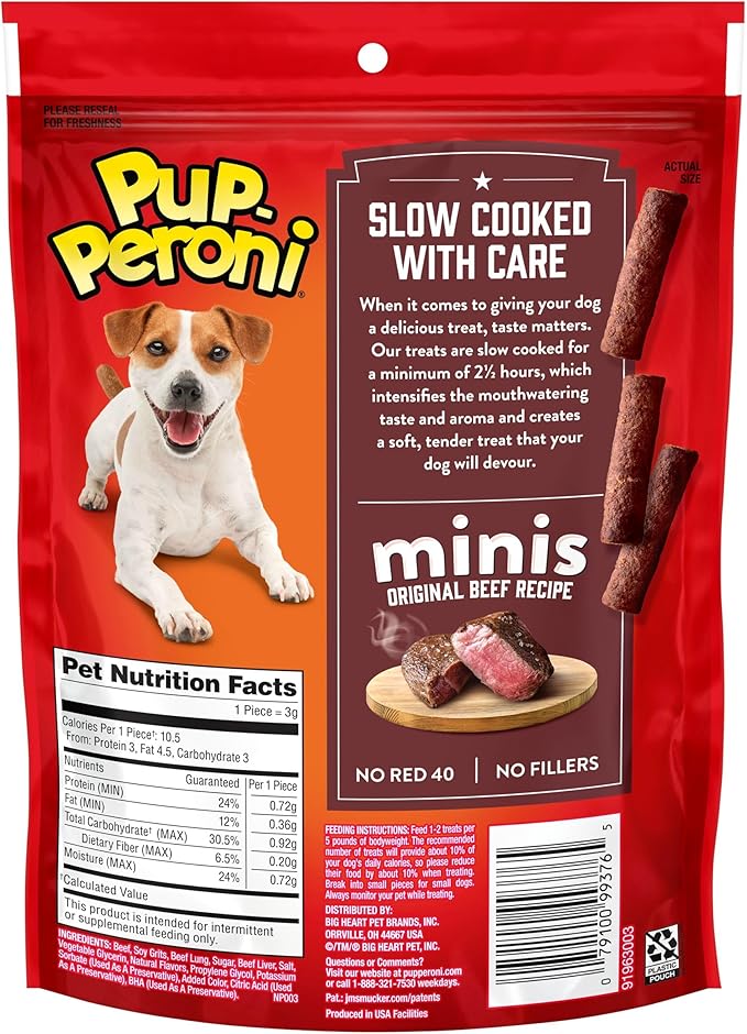 Pup-Peroni Minis Original Beef Recipe Dog Treats, 5.6 Oz. Bag, (Pack of 8)