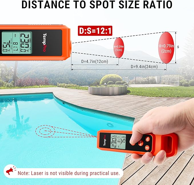 TempPro TP420 2-in-1 Instant Read Thermometer for Cooking, Infrared Thermometer with Meat Probe, Non-Contact Laser Meat Thermometer for Griddle Grill Pizza Oven HVAC Pool (Previously ThermoPro)