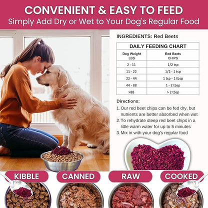 Olewo Original Red Beets for Dogs – Internal Support Dog Food Topper for Skin Sensitivity and Overall Balance, Prebiotic Fiber and Whole Food Nutrients, 2.2 lbs