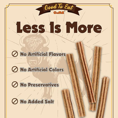 Gootoe Buffalo Dog Treats, Natural Low-Fat Chews for Training & Rewards, Limited Ingredient, Puppy Treats for Medium Dogs, Resealable Bag, Buffalo Bites Stick (Large), 1.5 lb (Pack of 3)