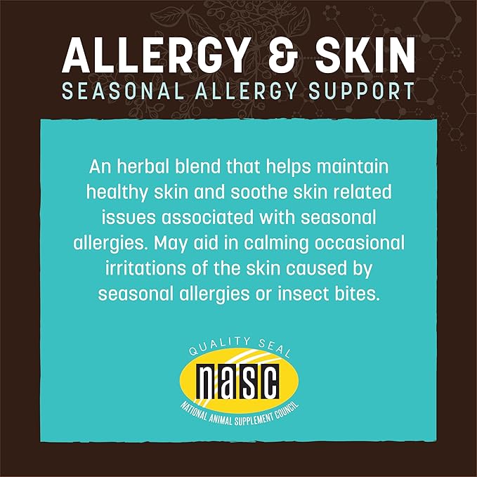Earth Animal Apothecary Liquid Supplement - Allergy & Skin Herbal Remedies for Dogs & Cats - 2 fl oz