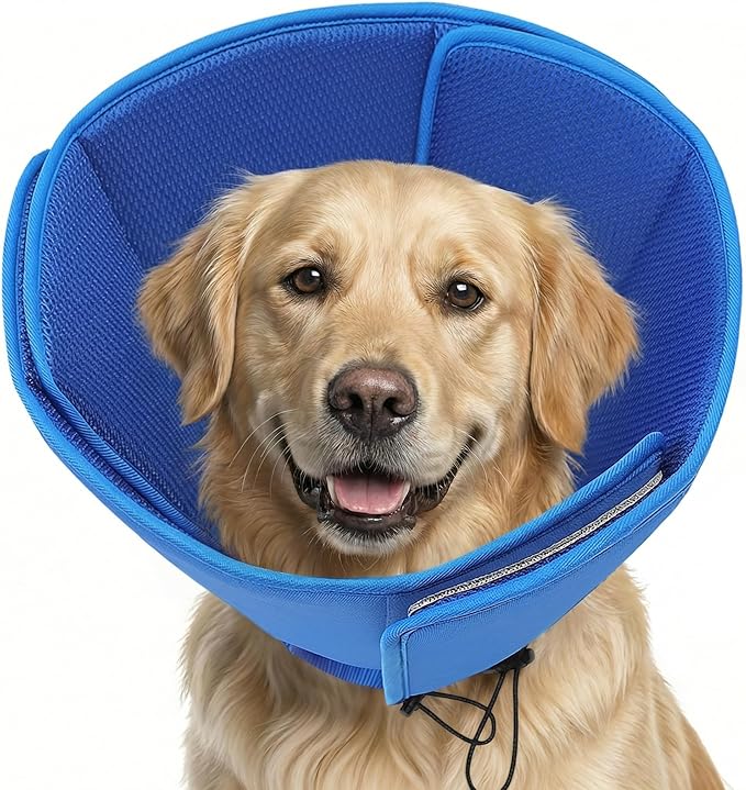 AOFITEE Soft Dog Cone Collar Anti-Licking, Dog Cone Alternative After Surgery, Elizabethan Cones for Large Dogs Post-Surgery, Neuter Recovery Pet Dogs E-Collar(Blue,X-Large)