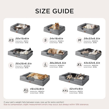 Bedsure Orthopedic Dog Beds for Small Dogs - Washable Small Dog Cat Bed Waterproof, Comfort Pet Couch Sofa with Washable Removable Cover, Pets Bed with Nonskid Bottom, Ember Clay, 24"