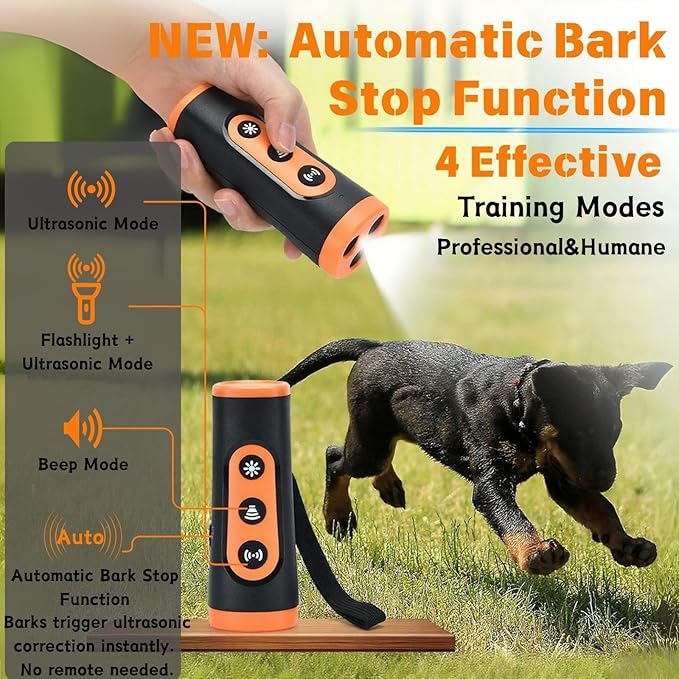 Dog Bark Deterrent Device, 2025 Upgraded Ultrasonic Anti Barking Device for Dogs, 35FT Range Auto Barkshield for Own & Neighbor's Dog, Safe & Effective No Barking Device for Dogs