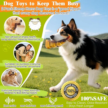 WOWBALA Dog Chew Toys for Aggressive Chewers, 2 Pack Indestructible Dog Toys for Large Dogs, Super Chewer Pet Toy for Large Medium Small Breed