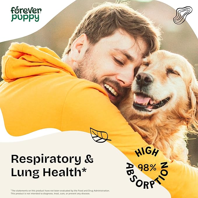 Forever Puppy Mullein Tincture for Dogs - Respiratory Health Support - Canine Mullein Drops for Lungs - Dog Food Supplements and Vitamins - All Breeds & Sizes - Sugar & Alcohol-Free - 2 fl oz