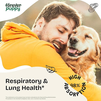 Forever Puppy Mullein Leaf Drops for Dogs - Lung Support for Easy Breathing - Mullein Respiratory Supplements - Liquid Dog Vitamins and Supplements - All Breeds & Sizes - Sugar & Alcohol-Free - 4 oz