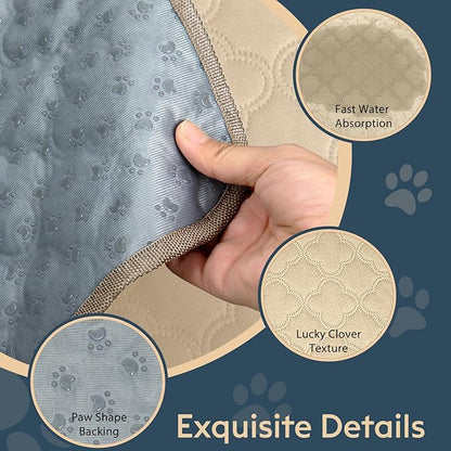 FunFurry Washable Pee Pads for Dogs - 1 Pack Reusable Pee Pads，Waterproof Puppy Pads，Pet Training Pads，Super Absorbent with Dog Paw Shape Non-Slip Backing (Cream, 72" X 72" - 1 Pack)