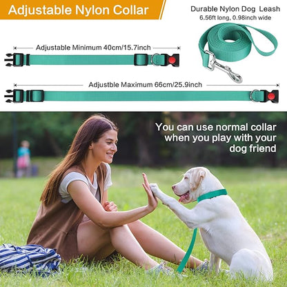Prong Training Collar with Comfort Tips and Quick Release Snap Buckle - Dog Choke Pinch Collar with Nylon Cover - Classic Collar and Leash for Small to Large Dogs