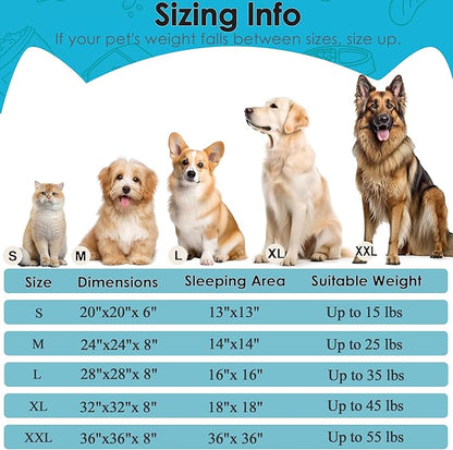 Dog Beds Large Sized Dog and Cats, 32in Pet Beds for Large Pet, Washable Indestructible Extra Large Dog Bed (Light Blue)