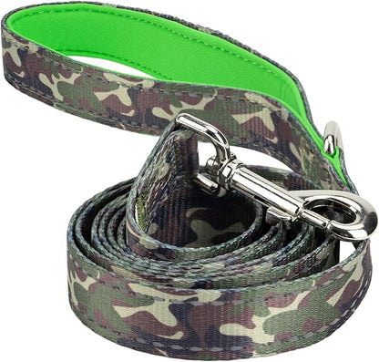 EcoBark Dog Leash - Soft & Reflective Comfort Leashes with Padded Handle - Safe, Strong, & Durable for Small, Medium or Large Dogs (Camo)