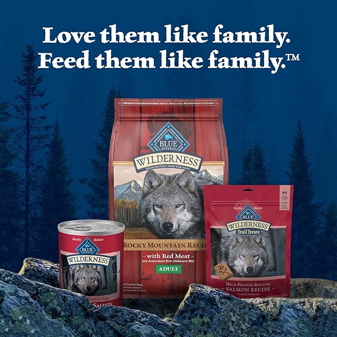 Blue Buffalo Wilderness Adult Wet Dog Food,High-Protein & Grain-Free,Made with Natural Ingredients,Salmon & Chicken Grill,12.5-oz. Cans,(Pack of 24)