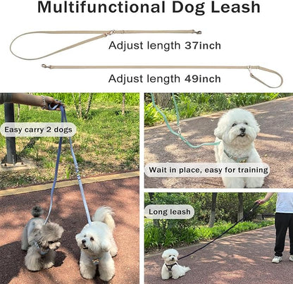 No Pull Dog Harness and Leash Set for Small Sized Dog Training Puppy Harnesses with Multifunction Dog Leash Soft Adjustable Denim No Choke Escape Proof Pet Harness for Small and Medium Dog (Brown XXS)