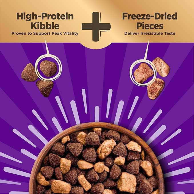 Wellness CORE+ Adult Dry Dog Food with Freeze Dried Pieces, Grain Free Kibble+, Natural, High Protein, Turkey and Chicken Recipe, 20 lb Bag