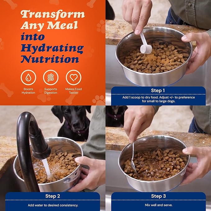 CLEAR CONSCIENCE PET® Barkinara™ SuperGravy® Natural Dog Food Gravy Topper, Hydration Broth Mix, Gluten and Grain Free Kibble Seasoning Powder Topper for Picky Eaters (4.5 oz. (30 Scoop))