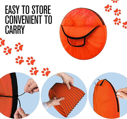Houseables Dog Agility Tunnel, Dog Tunnel, Agility Equipment, 18 Feet, Puppy Obstacle Course, Crawling, Pet Playground, Small, Medium, Large, Indoor/Outdoor, Play, Pop Up Set, Exercise Tube, Toy, Red