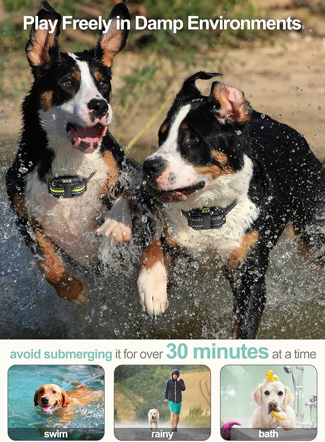 F-color Dog Shock Collar with Remote Control - 2600FT Dog Training Collar 3 Pack with Beep Vibration Shock and Light, Waterproof E Collar for Dogs Training for Large Medium Breeds