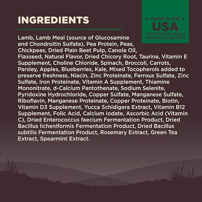 Wellness CORE Adult Dry Dog Food, Grain Free Kibble, Natural, High Protein, Lamb Recipe, 4 lb Bag