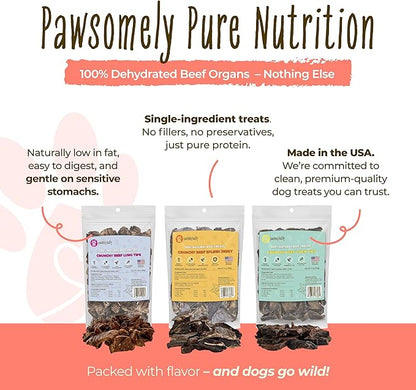 Crunchy Variety Bundle, Includes Beef Liver, Lung & Spleen Jerky, Vitamin-Rich & High-Protein Healthy Treats for Dogs, Rawhide-Free Air-Dried Treats for Puppies, Adults & Seniors, Made in USA