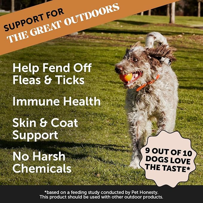Outdoor Defense Flea and Tick Prevention for Dogs Supplement - Natural Flea and Tick Chews for Dogs, Oral Pills with No Harsh Chemicals, Natural Way to Enjoy The Outdoors - Bacon (90 Count)