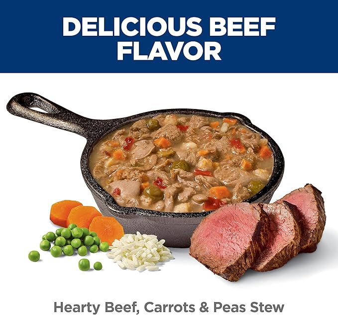 Hill's Science Diet Adult 1-6 Healthy Cuisine Wet Dog Food, Braised Beef, Carrots, & Peas Stew, 12.5 oz. Cans, 12-Pack